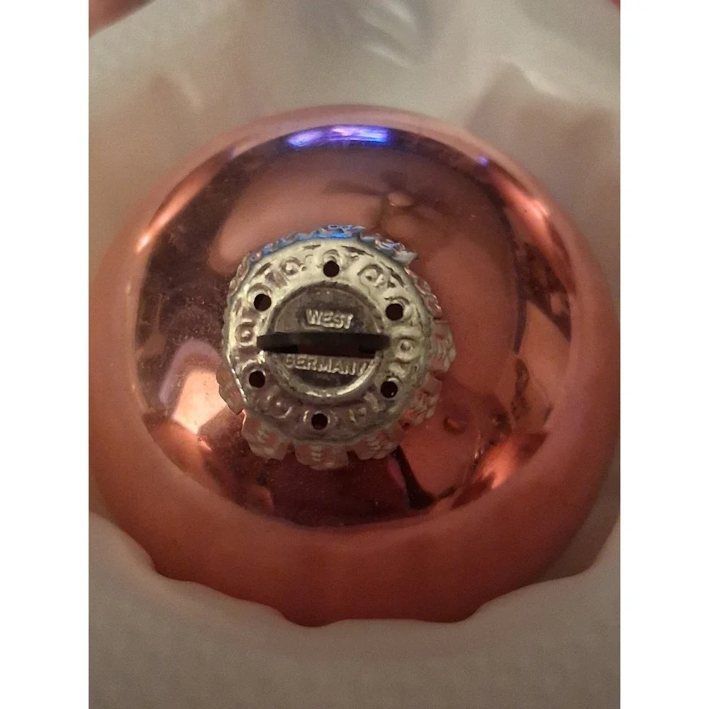 Vintage Kugelgruss West Germany Pink Glass Christmas Ornaments Set of 5 Boxed